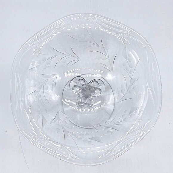 Vtg. Fostoria Cynthia Etch Coronet Comport 5" tall - Picture 2 of 11